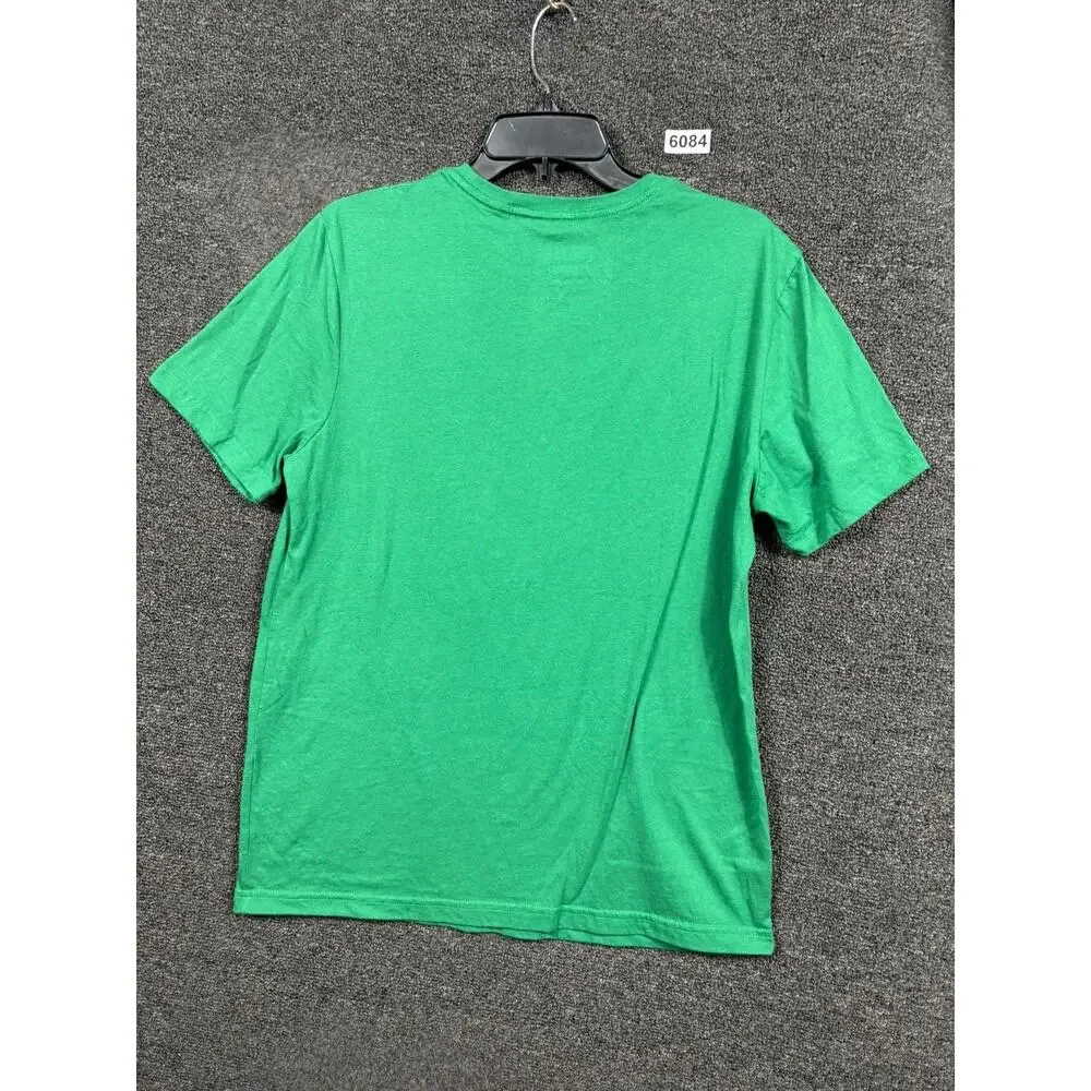 Peanuts Snoopy Christmas T-Shirt Mens Size M (38-40) Green 